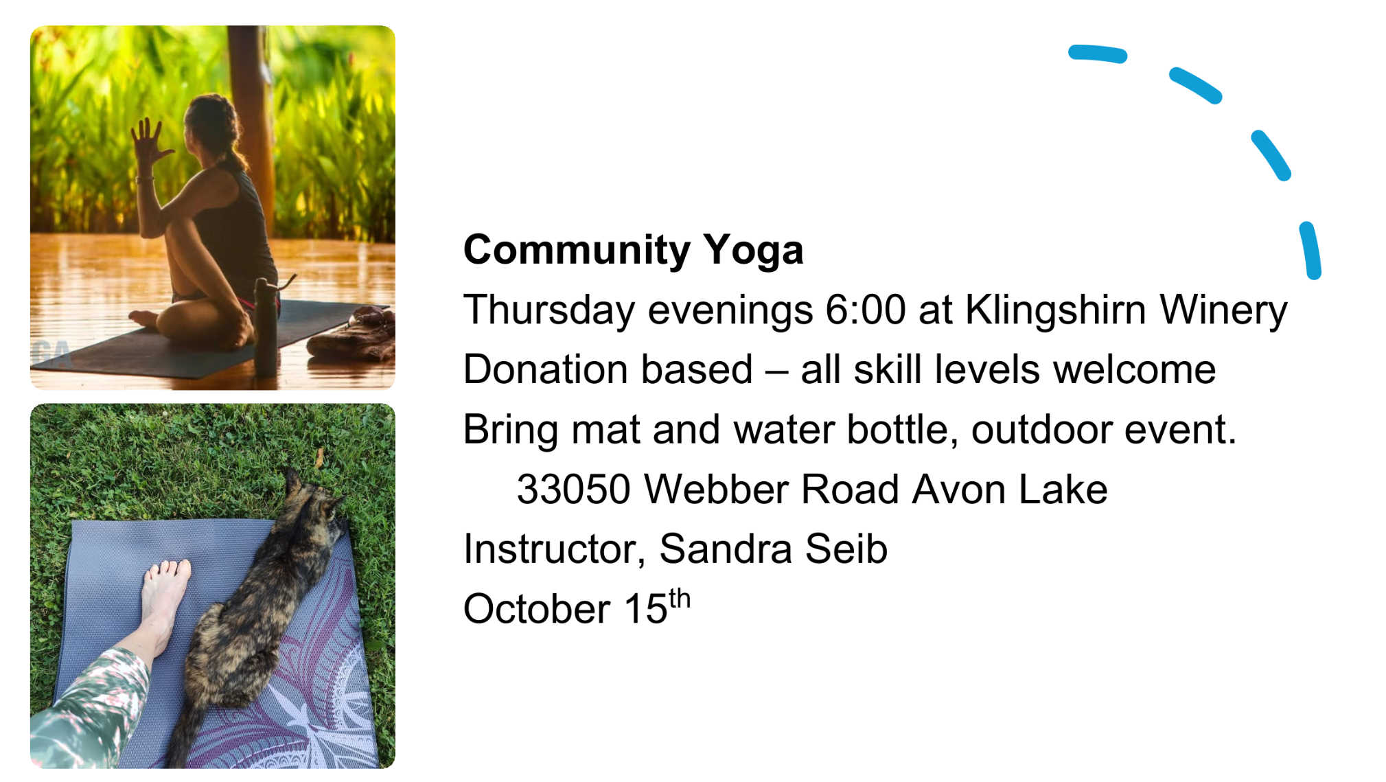 Collage image promoting the 2026 yoga events
