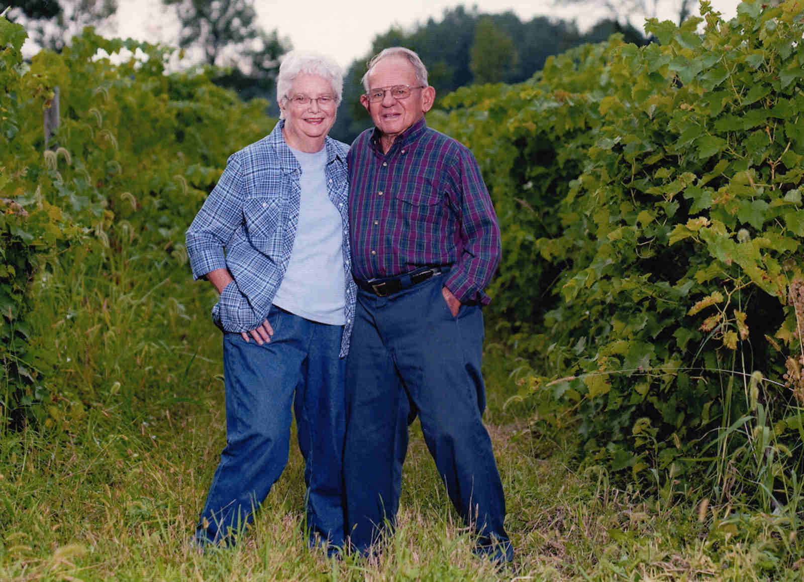 Recent photo of Allan and Barbara Klingshirn in the vineyard