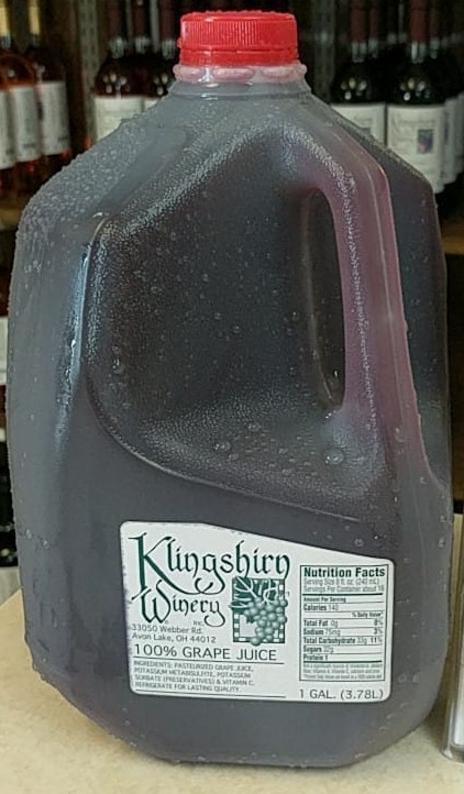 Gallon bottle of fresh grape juice